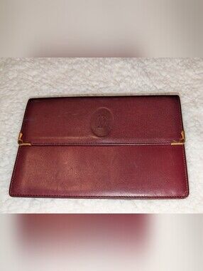 Cartier Must de Cartier Leather Belt Bag Burgundy With Gold Rare Vintage VGUC